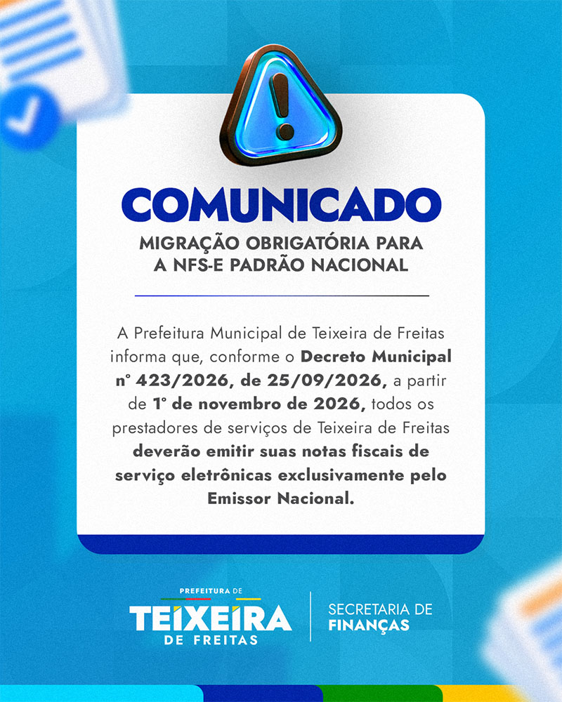 Comunicado Migra��o NFS-e